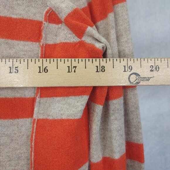Wallace J Crew Sweater Women S Ex-Boyfriend Striped V-Neck Wool Cashmere Rabbit - Picture 12 of 12
